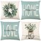 wyooxoo Throw Pillow Covers 18x18 Set of 4 Farmhouse Pillow Covers Cushion Cases Decorative Pillowcases for Sofa Couch Living Room Outdoor Home Decor Light Blue 18 x 18