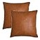 Tosewever Faux Leather Throw Pillow Covers 20 x 20 inch Set of 2 Luxury Cognac Brown Modern Pillowcases Solid Decorative Square Cushion Cases for Bedroom Living Room Couch Bed Sofa Brown 20 x 20