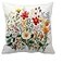 Leaveland Wildflower Faux Embroidery Print 18x18 Inch Throw Pillow Cover Boho Floral Embroidered Pattern Decorative Cushion Case Spring Summer Christmas Home Room Decor Mom Her Gift Flower Pillowcase