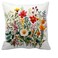 Leaveland Wildflower Faux Embroidery Print 18x18 Inch Throw Pillow Cover Boho Floral Embroidered Pattern Decorative Cushion Case Spring Summer Christmas Home Room Decor Mom Her Gift Flower Pillowcase