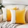 Fancy Homi 2 Packs Yellow Decorative Throw Pillow Covers 18x18 Inch for Living Room Couch Bed Yellow and White Velvet Patchwork with Gold Leather Luxury Modern Accent Square Cushion Case 45x45 cm