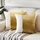 Fancy Homi 2 Packs Gold Decorative Throw Pillow Covers 16x16 Inch for Living Room Couch Bed Gold and White Velvet Patchwork with Gold Leather Luxury Home Decor Square Cushion Case 40x40 cm