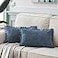 Fancy Homi Pack of 2 Dusty Blue Decorative Throw Pillow Covers 12x20 Inch with Pompoms for Living Room Couch Bedroom Soft Corduroy Solid Lumbar Cushion Case 30x50 cm Rustic Farmhouse Home Decor