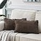 Fancy Homi 2 Pack Dark Brown Lumbar Decorative Throw Pillow Covers 12x20 Inch with Pompoms for Couch Bedroom Soft Corduroy Solid Rectangle Cushion Case 30x50 cm Farmhouse Boho Home Decor