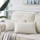 Fancy Homi 2 packs Cream White Boho Decorative Throw Pillow Covers with Pompoms Soft Corduroy Solid Square Cushion Cases Set for Living Room Couch Sofa Bedroom Car 12x20 Inch30x50 cm Cream White