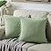 Fancy Homi 2 Packs Sage Green Decorative Throw Pillow Covers 16x16 Inch with Pom poms Boho Farmhouse Home Decor Soft Corduroy Accent Square Cushion Case for Living Room Couch Bed Sofa 40x40 cm