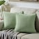 Fancy Homi 2 Packs Sage Green Decorative Throw Pillow Covers 16x16 Inch with Pom poms Boho Farmhouse Home Decor Soft Corduroy Accent Square Cushion Case for Living Room Couch Bed Sofa 40x40 cm