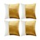 Fancy Homi 4 Pack Gold Decorative Throw Pillow Covers 18x18 Inch for Living Room Couch Bed Sofa Velvet Patchwork with Gold Leather Luxury Home Decor Square Cushion Case 45x45 cm