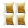 Fancy Homi 4 Pack Gold Decorative Throw Pillow Covers 18x18 Inch for Living Room Couch Bed Sofa Velvet Patchwork with Gold Leather Luxury Home Decor Square Cushion Case 45x45 cm