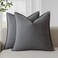 Foindtower Pack of 2 Decorative Linen Soild Throw Pillow Covers Soft Accent Square Cushion Case Boho Farmhouse Pillowcase for Chair Couch Sofa Bedroom Living Room Home Decor 20 x 20 Inch Grey