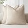 Foindtower Pack of 2 Decorative Linen Soild Throw Pillow Covers Soft Accent Cushion Case Boho Farmhouse Neutral Pillowcase for Couch Sofa Bed Living Room Home Decor 22 x 22 Inch Natural Beige