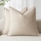 Foindtower Pack of 2 Decorative Linen Soild Throw Pillow Covers Soft Accent Cushion Case Boho Farmhouse Neutral Pillowcase for Couch Sofa Bed Living Room Home Decor 22 x 22 Inch Natural Beige