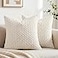 Fancy Homi 2 Packs Cream White Decorative Throw Pillow Covers 16x16 Inch for Couch Bed Sofa Modern Farmhouse Boho Home Decor Soft Cute Plush Corduroy Cushion Case 40x40 CM