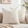 Fancy Homi 2 Packs Cream White Decorative Throw Pillow Covers 16x16 Inch for Couch Bed Sofa Modern Farmhouse Boho Home Decor Soft Cute Plush Corduroy Cushion Case 40x40 CM