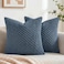 Fancy Homi 2 Packs Dusty Blue Decorative Throw Pillow Covers 18x18 Inch for Couch Bed Sofa Modern Farmhouse Boho Home Decor Soft Cute Plush Corduroy Cushion Case 45x45 CM