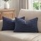 Fancy Homi 2 Packs Navy Blue Long Lumbar Decorative Throw Pillow Covers 16x24 Inch for Couch Bed Sofa Modern Farmhouse Boho Home Decor Soft Cute Plush Corduroy Rectangle Cushion Case 40x60 CM
