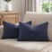 Fancy Homi 2 Packs Navy Blue Long Lumbar Decorative Throw Pillow Covers 16x24 Inch for Couch Bed Sofa Modern Farmhouse Boho Home Decor Soft Cute Plush Corduroy Rectangle Cushion Case 40x60 CM
