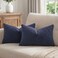 Fancy Homi 2 Packs Navy Blue Long Lumbar Decorative Throw Pillow Covers 16x24 Inch for Couch Bed Sofa Modern Farmhouse Boho Home Decor Soft Cute Plush Corduroy Rectangle Cushion Case 40x60 CM