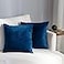 Stellhome Soft Velvet Throw Pillow Covers Square Decorative Cushion Covers for Bed Couch Sofa Bench 16 x 16 inch 40 x 40 cm Navy Blue Pack of 2