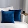 Stellhome Soft Velvet Throw Pillow Covers Square Decorative Cushion Covers for Bed Couch Sofa Bench 16 x 16 inch 40 x 40 cm Navy Blue Pack of 2