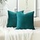 Stellhome Soft Velvet Throw Pillow Covers Square Decorative Cushion Covers for Bed Couch Sofa Bench 18 x 18 inch 45 x 45 cm Teal Pack of 2