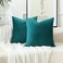 Stellhome Soft Velvet Throw Pillow Covers Square Decorative Cushion Covers for Bed Couch Sofa Bench 18 x 18 inch 45 x 45 cm Teal Pack of 2