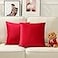 Stellhome Christmas Decorative Red Velvet Pillow Covers Pack of 2 Square Super Soft Cushion Covers for Bed Couch Sofa Bench 20 x 20 inch 50 x 50 cm