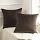 Phantoscope Pack of 2 Velvet Decorative Throw Decorative Pillow Cover Soft Solid Square Cushion Case for Couch Dark Coffee 20 x 20 inches 50 x 50 cm