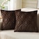 decorUhome Throw Pillow Covers 16x16 Inch Set of 2 Soft Plush Faux Wool Dark Brown Solid Couch Pillow Covers Accent Farmhouse Neutral Square Pillow Cases for Sofa Bed Living Room