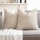 MIULEE Pack of 2 Cream Decorative Pillow Covers 18x18 Inch Soft Chenille Couch Spring Throw Pillows Farmhouse Cushion Covers for Home Decor Sofa Bedroom Living Room