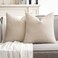 MIULEE Pack of 2 Cream Decorative Pillow Covers 18x18 Inch Soft Chenille Couch Spring Throw Pillows Farmhouse Cushion Covers for Home Decor Sofa Bedroom Living Room