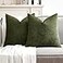 MIULEE Pack of 2 Olive Green Decorative Pillow Covers 20x20 Inch Soft Chenille Couch Spring Throw Pillows Farmhouse Cushion Covers for Home Decor Sofa Bedroom Living Room