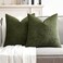 MIULEE Pack of 2 Olive Green Decorative Pillow Covers 20x20 Inch Soft Chenille Couch Spring Throw Pillows Farmhouse Cushion Covers for Home Decor Sofa Bedroom Living Room