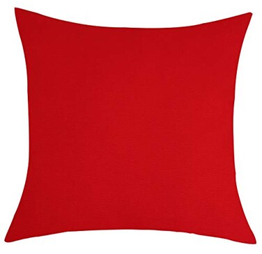 TangDepot Handmade Decorative Solid 100 Cotton Canvas Throw Pillow CoversPillow Shams 18x18 Red