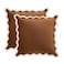 MONDAY MOOSE Decorative Throw Pillow Covers Cushion Cases Set of 2 Soft Velvet Scalloped Wavy Edge Designs Mix and Match for Home Decor Pillow Inserts Not Included 20x20 inch BeigeBrown