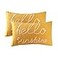 YIcabinet Set of 2 Soft Soild Decorative Rectangle Throw Pillow Covers Yellow Hello Sunshine Pillow for Sofa Bedroom Car 12x20 Inch