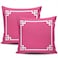 LEKAIHUAI Home Decoration Throw Pillow Cases Covers Pink and White Greek Key Border Pillowcases Square Two Sides Print 18x18 Inches Set of 2