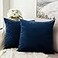 MIULEE Pack of 2 Velvet Pillow Covers Decorative Square Pillowcase Soft Solid Cushion Case for Spring Sofa Bedroom Car 26x26 Inch Dark Blue