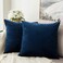 MIULEE Pack of 2 Velvet Pillow Covers Decorative Square Pillowcase Soft Solid Cushion Case for Spring Sofa Bedroom Car 26x26 Inch Dark Blue