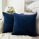MIULEE Pack of 2 Velvet Pillow Covers Decorative Square Pillowcase Soft Solid Cushion Case for Spring Sofa Bedroom Car 26x26 Inch Dark Blue