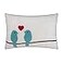 JWH Birds Throw Pillow Covers Decorative Animal Accent Cushion Cases Red Heart Pillowcase for Couch Bed Living Room Sofa 12x18 Inch Beige Teal Blue