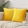JIAHANNHA Velvet Bright Yellow Throw Pillow Covers Pack of 2 Spring Decorative Soft for Couch Sofa Bed Livingroom Office 1818 Inches