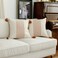 IKATYARN 16 x 16 Inches Pack of 2 Boho Rust Red and Off White Embroidery Striped Throw Pillow Cover Soft Chenille Pillowcase with Tassels Modern Farmhouse Decor Cushion Cover for Couch Sofa Bed