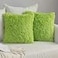 MIULEE Pack of 2 Luxury Faux Fur Throw Pillow Cover Deluxe Decorative Plush Pillow Case Cushion Cover Shell for Sofa Bedroom Car Spring 18x18 Inch Green