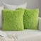 MIULEE Pack of 2 Luxury Faux Fur Throw Pillow Cover Deluxe Decorative Plush Pillow Case Cushion Cover Shell for Sofa Bedroom Car Spring 18x18 Inch Green