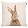 GTEXT Easter Rabbit Throw Pillow Case Cushion Cover Spring Home Decoration Cotton Linen 18 x 18 Inch