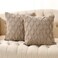 Volcanics Pack of 2 Faux Wool Throw Pillow Covers 18x18 Inches Decorative Farmhouse Velvet Couch Pillow Case Soft Plush Square Boho Cushion Pillowcase Light Brown