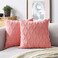 Volcanics Pack of 2 Faux Wool Throw Pillow Covers 18x18 Inches Decorative Farmhouse Velvet Couch Pillow Case Soft Plush Square Boho Cushion Pillowcase Coral Red