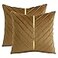 Tosleo Brown Pillow Covers 18 x 18 Pack of 2 with Gold Leather Soft Velvet Throw Pillow Covers Decorative Couch Pillow Cover Luxury Modern Tan Pillowcases Spring Summer Home Decor for Sofa Bed