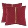 Tosleo Red Velvet Pillow Covers 18 x 18 Pack of 2 with Gold Leather Decorative Throw Pillow Covers Luxury Modern Soft Pillowcases Spring Summer Home Decor for Wedding Sofa Bed Living Room